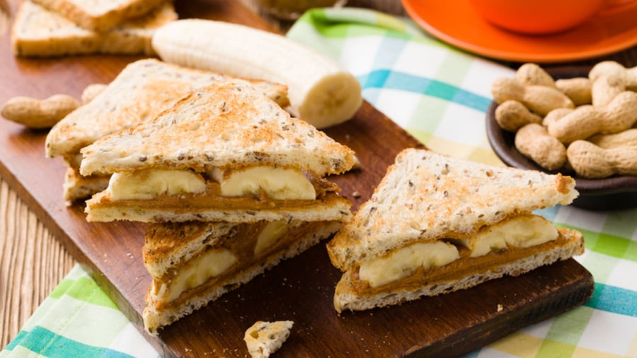 Grilled peanut butter sandwich